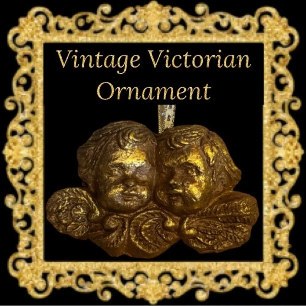 Gold Angel Ornament Vintage Christmas Handmade Ornament Luxury Victorian Cherub